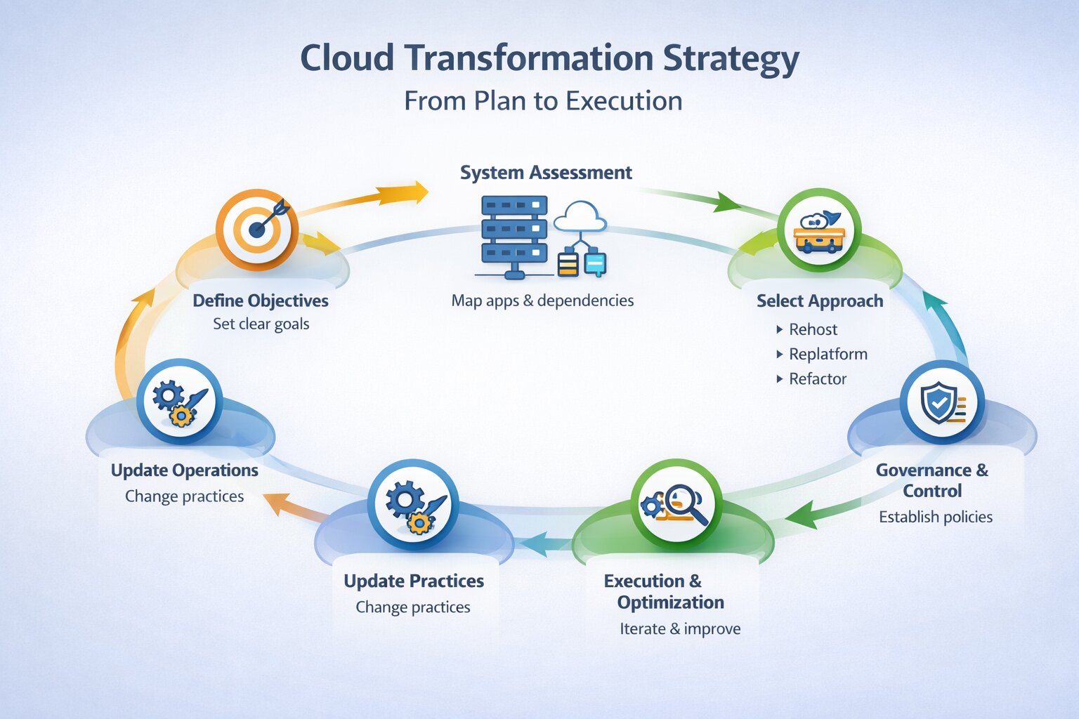 a snapshot of cloud transformation strategy from plan to execution